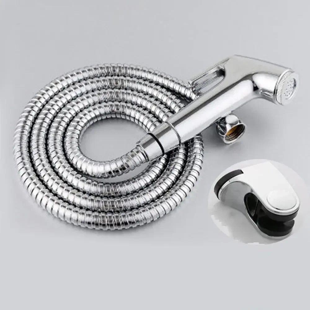 Stainless Steel Handheld Toilet Bidet Sprayer Set – Wall Bracket, Self-Cleaning Hand Bidet Faucet for Bathroom