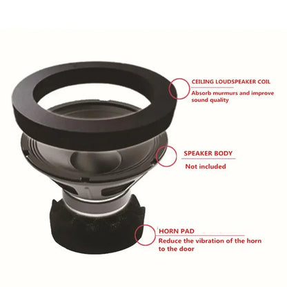 4PCS Car Speaker Sound Insulation Rings - Cotton Bass Door Trim, Soundproof Foam for 4/5/6.5 Inch Speakers, Universal Auto Interior Accessory
