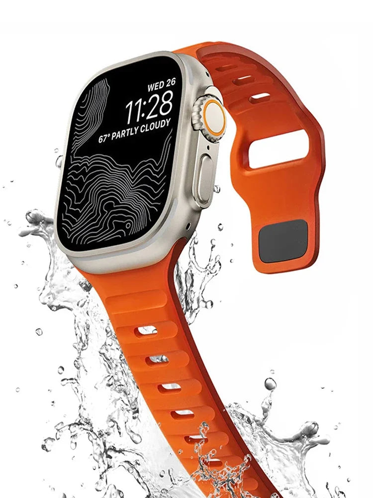 Silicone Strap for Apple Watch Ultra 2 – Compatible with 38mm, 40mm, 41mm, 42mm, 44mm, 45mm, 49mm, Sports Band for iWatch Series 3, 6, 7, SE, 8, 9