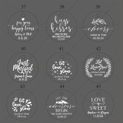 BY49 35mm Kraft & Black Paper Labels – Customizable Name & Date Wedding Decoration Stickers