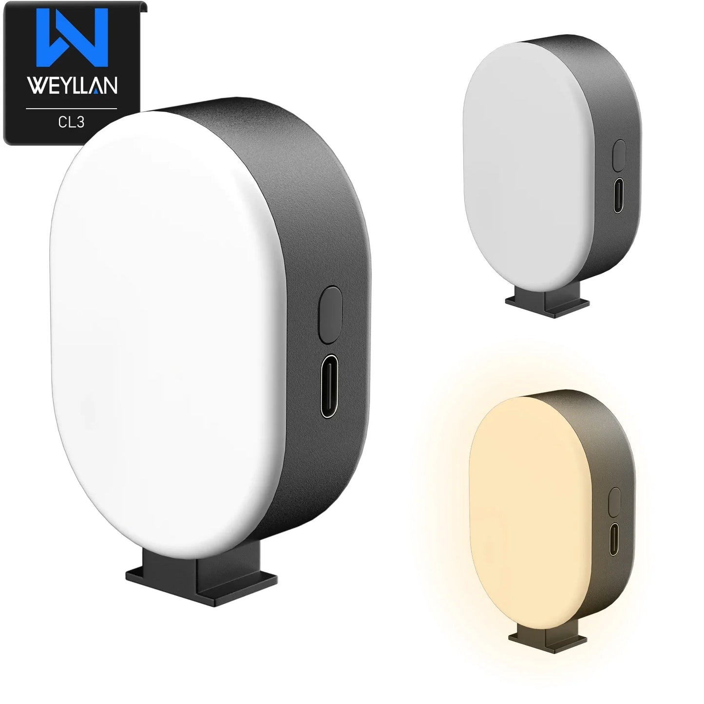 WEYLLAN Mini LED Camera Light – Portable Rechargeable Selfie Light with Cold Shoe Mount & 3 Adjustable Modes