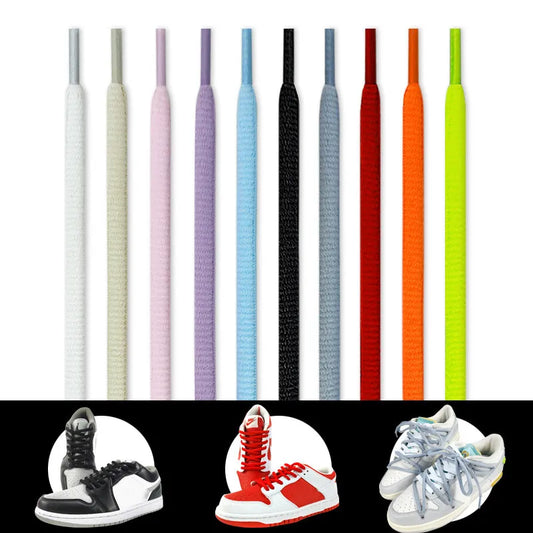 Oval & Semicircle Sneakers Shoe Laces – Classic Woven Round Shoelaces for Adult Unisex Casual & Sports Shoes