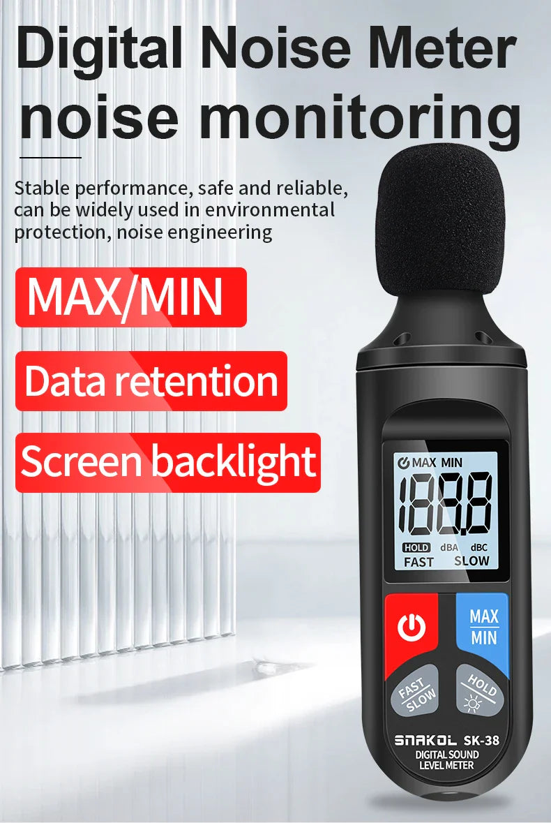 Digital Sound Level Meter — Portable Audio & Noise Decibel Meter 30-130dB