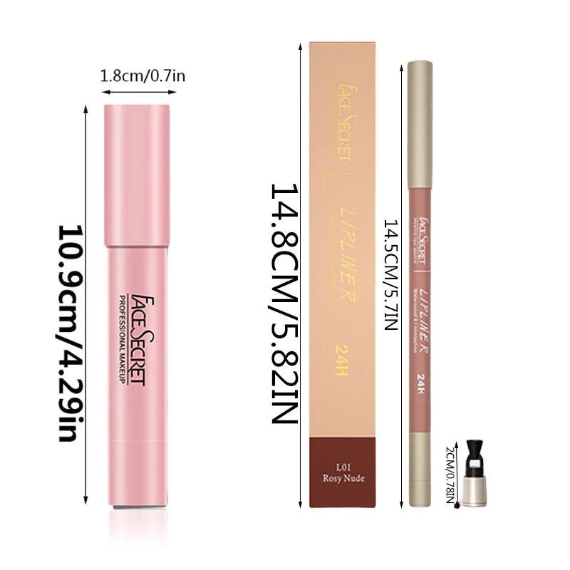 Matte Lipliner & Lipstick Set – Waterproof, Long-Lasting Soft Matte Lip Color for Women