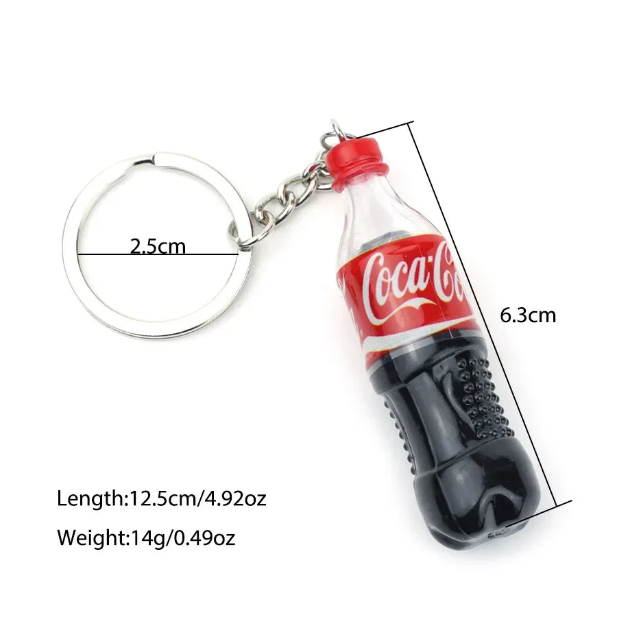 Mini Beverage Bottle Keychain - Creative Unisex Bag Charm, Apparel Accessory & Party Gift