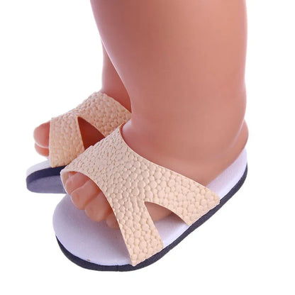 7cm Doll Sandal Shoes for 43cm Born Baby & 18-Inch American Dolls — Accessories for Doll Clothes, Girl’s Toy Gift