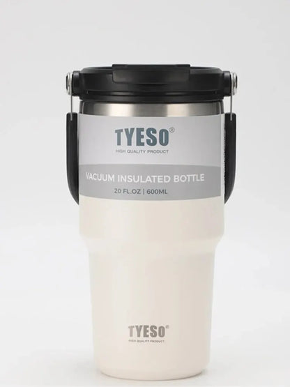 Tyeso Double-Layer Insulated Coffee Cup – Large Capacity Portable Stainless Steel Ice Cream Cup
