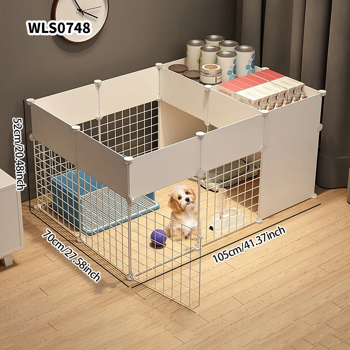 Pet Indoor Dog Fence – Small & Medium Dog House Kennel with Isolation Door