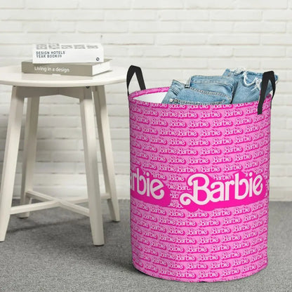 Custom Barbie Logo Laundry Basket – Collapsible Large Capacity Clothes Storage Bin, Disney Baby Hamper