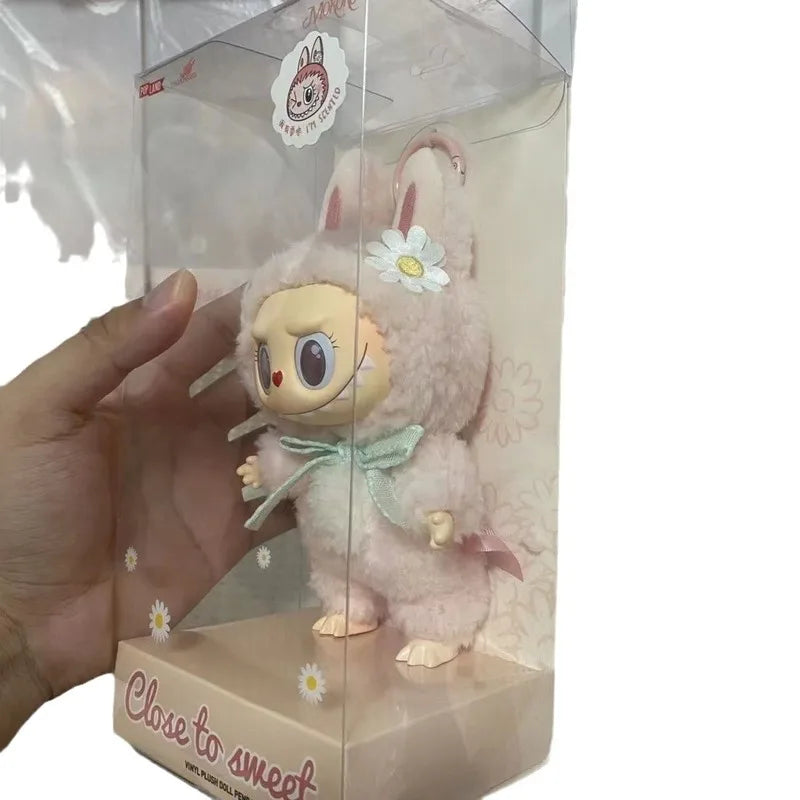 Mokoko Sweetheart Pink Labubu Doll Pendant — Cute 1:1 Replica Ornament, Christmas Gift for Kids