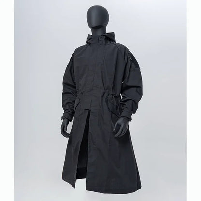 Polyester-Cotton Long Tactical Trench Coat – Hooded Outdoor Hunting & Cosplay Jacket