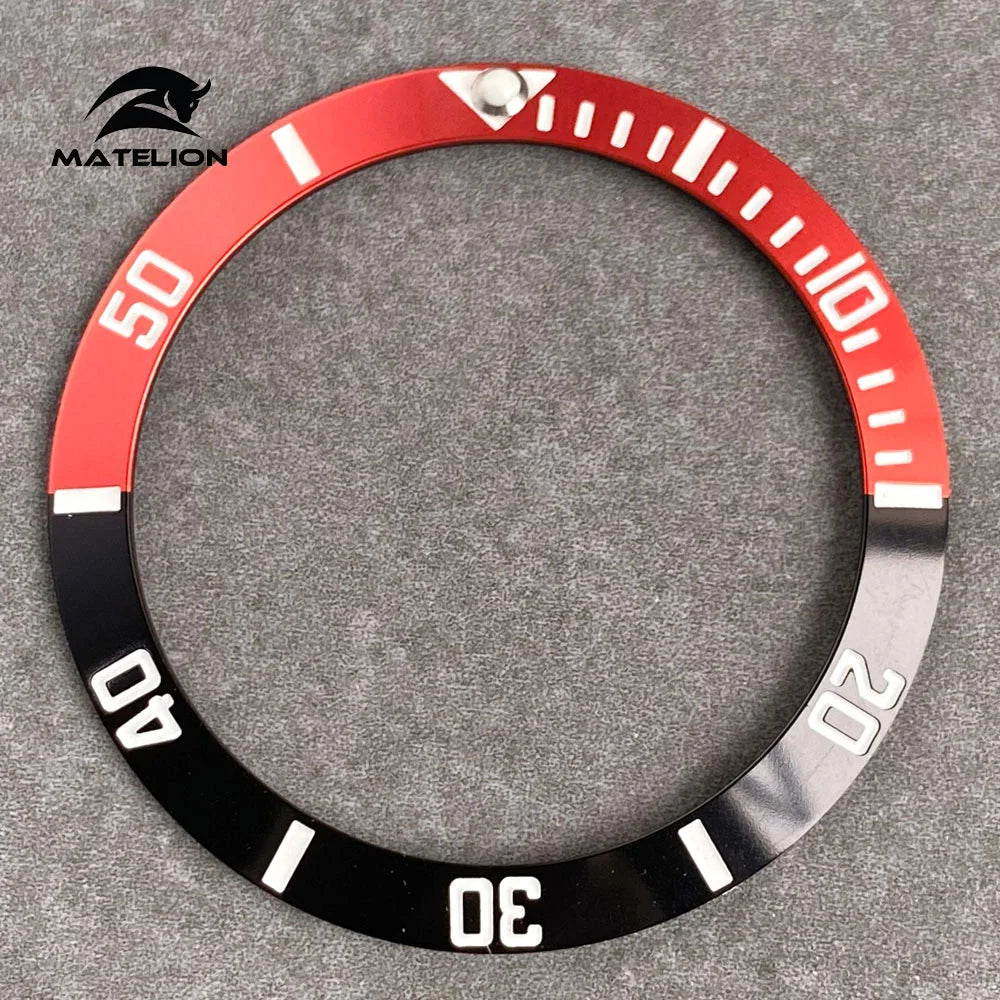 MATELION 38mm Ceramic Bezel Insert — Alloy Watch Ring for 40mm NH35/NH34 GMT Diving Watches