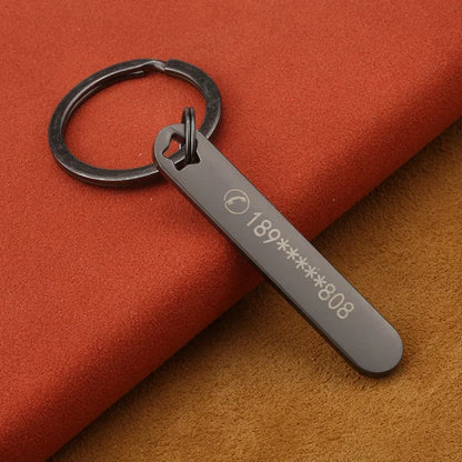 Personalized Engraved Keychain – Custom Logo & Name Car Key Ring, Gift for Boyfriend