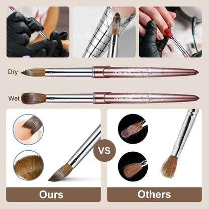 Premium Kolinsky Acrylic Nail Brush with Round Shaped Handle - High-Quality Bristles for Precise Acrylic Application - Nailar's Choice for Stunning Nail Art