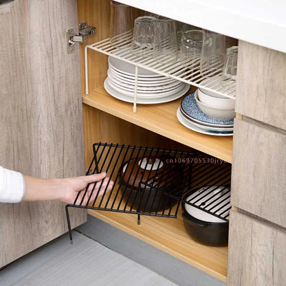 Iron Kitchen Storage Rack - Multi-Functional Closet Shelf for Dish Drying, Spice Jars, and Seasoning Bottles