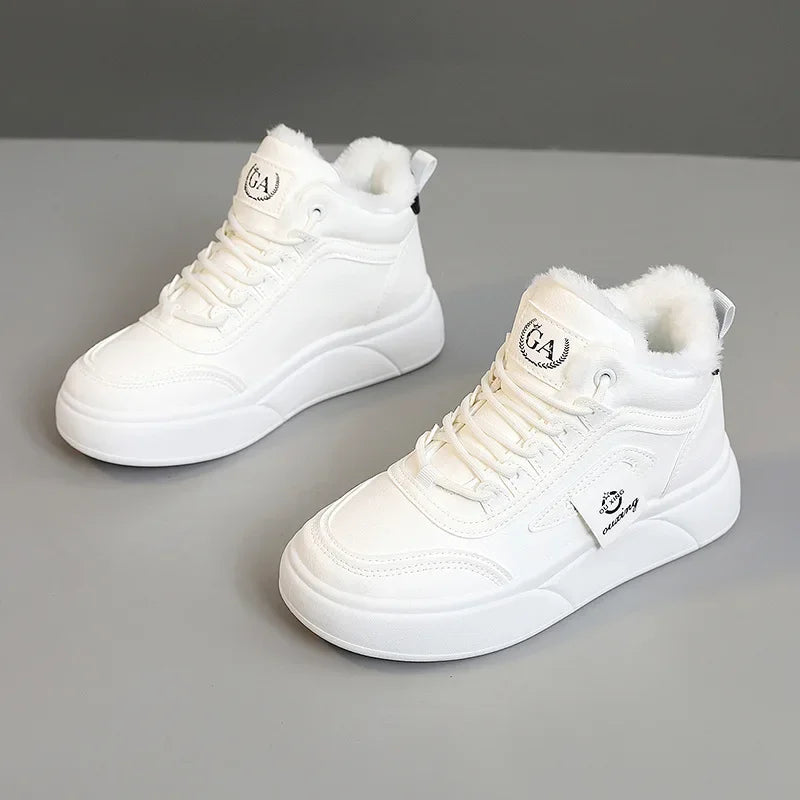 Women’s Chunky Sneakers – Autumn Winter Warm Cotton Plush Platform Fashion Shoes
