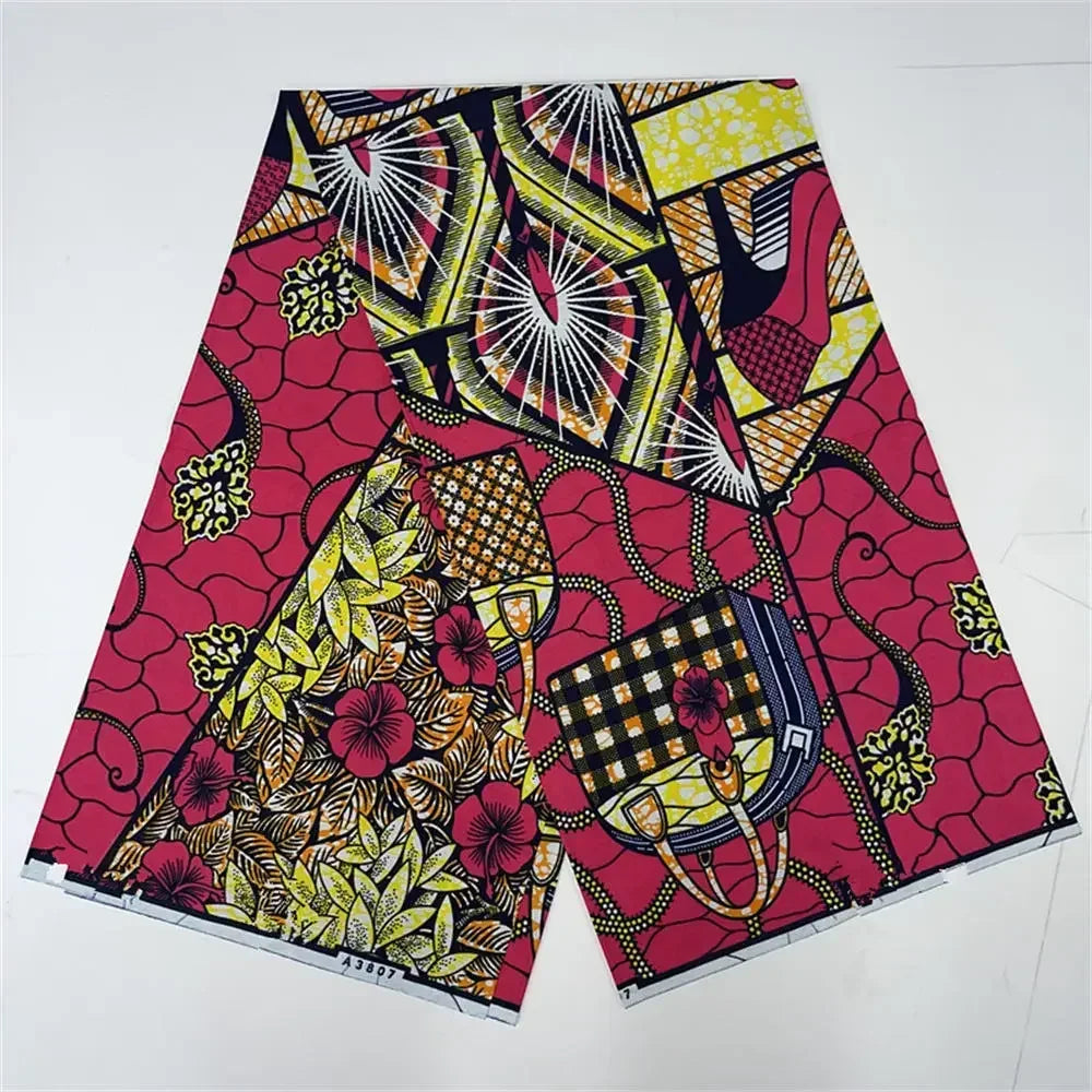 African Ankara Wax Print Fabric - 100% Cotton Batik Patchwork Sewing Material for Dresses & Crafts