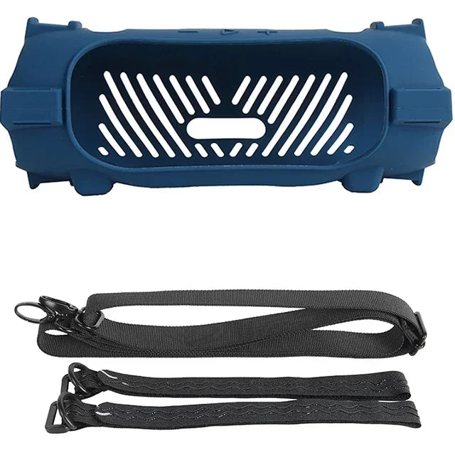 Silicone Case for JBL Charge 6 - Soft Protective Cover with Strap & Carabiner