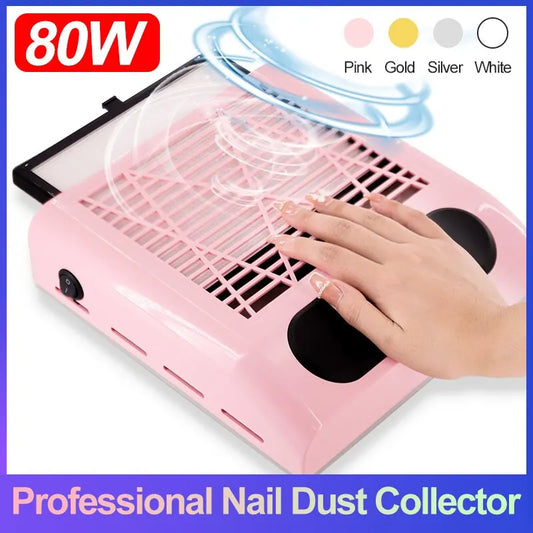 Upgraded Nail Dust Collector Fan – Powerful Manicure Vacuum Cleaner with Removable Filter Nail Salon Equipment