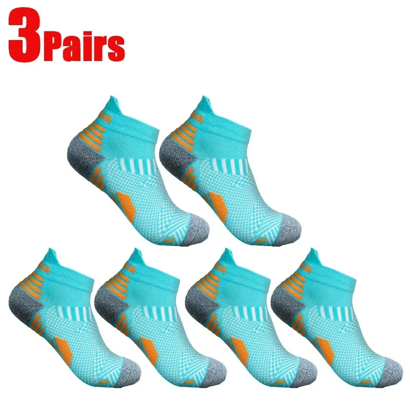 Breathable Compression Ankle Socks for Men & Women – Low Cut Athletic Running, Fitness & Marathon Performance Socks (1–3 Pairs)