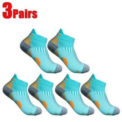 Breathable Compression Ankle Socks for Men & Women – Low Cut Athletic Running, Fitness & Marathon Performance Socks (1–3 Pairs)