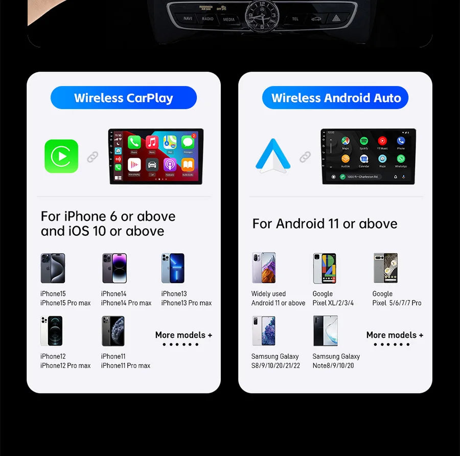 2025 Upgrade Wireless CarPlay & Android Auto AI Box – Dual-Band WiFi Bluetooth Auto Connect for iPhone & Android