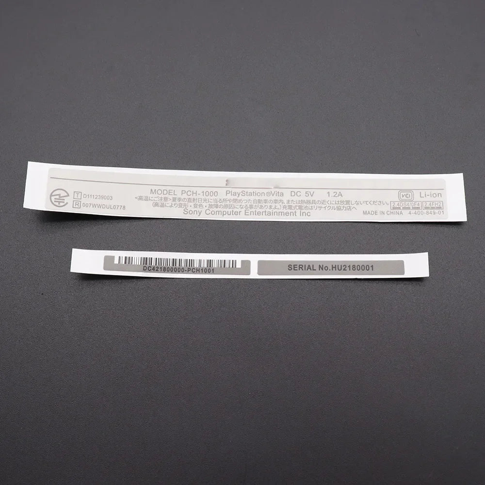 Replacement Back Shell Stickers – Labels for PS Vita 1000, PSV 2000, and PCH-1000 Console