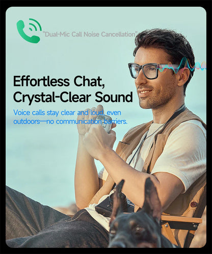 LIGE Smart Glasses — AI Camera Sunglasses with BT Call, Music, Touch Control, Voice Assistant, Video & Sound Recording, WiFi Transmission