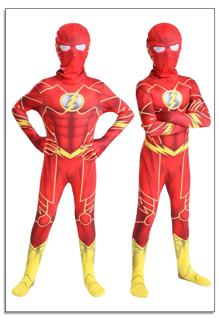 Flash Superhero Bodysuit Costume — Adult & Kids Cosplay for Halloween, Christmas & Parties