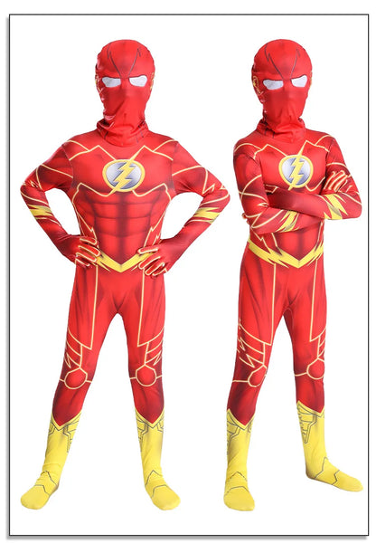Flash Superhero Bodysuit Costume — Adult & Kids Cosplay for Halloween, Christmas & Parties