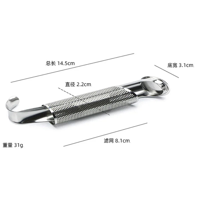 New Tea Strainer – Stainless Steel Infuser Pipe Design with Holder, Tea Spoon, and Filter for Perfect Brew