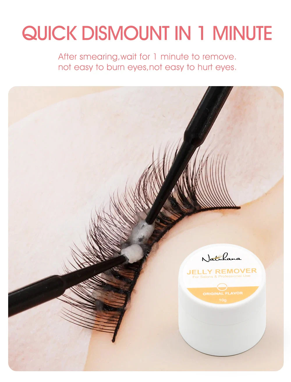 NATUHANA Eyelash Extension Jelly Remover – Fast, Safe, Non-Irritating Gel Glue Remover for Makeup