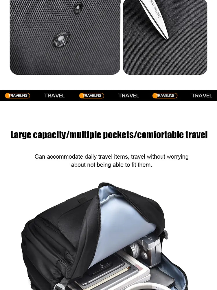 Multi-Layer Waterproof Oxford Backpack - Large Capacity, Stylish Commuter and Student Bag for Out-of-Town Travel