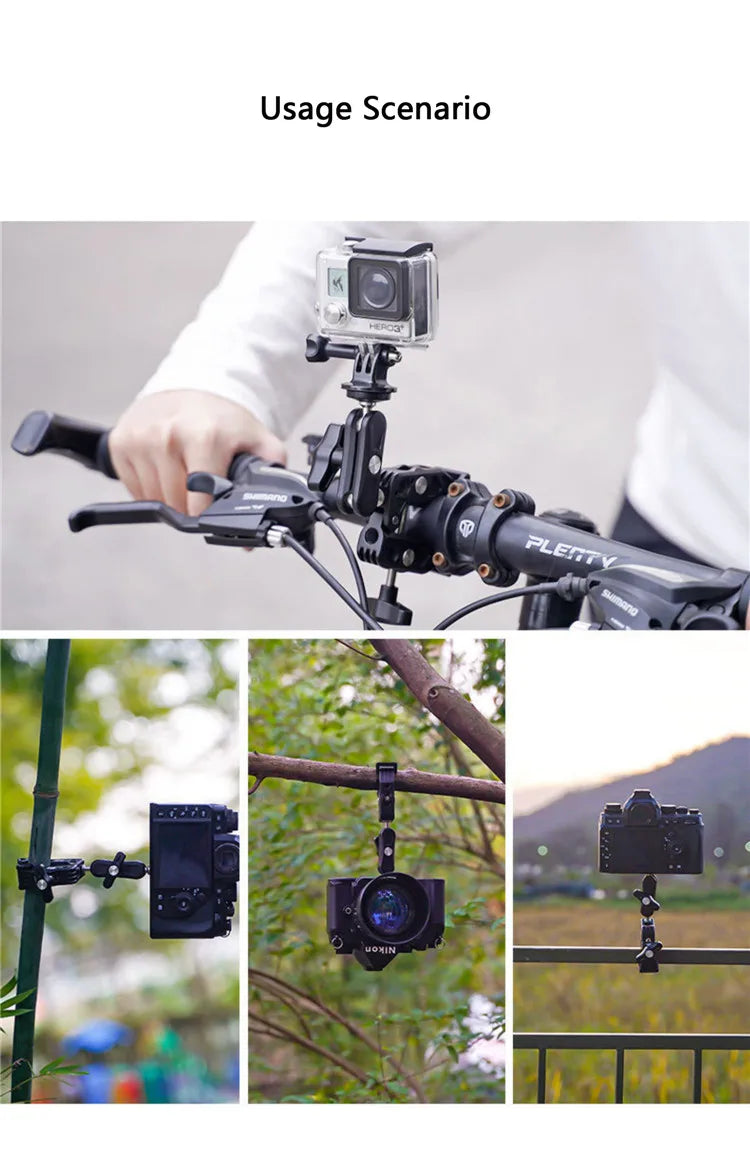 Selfie Stick Monopod Handlebar Mount – Compatible with Insta360 X4/X3/X2, GoPro 8-13 & DJI for Bicycle & Motorcycle
