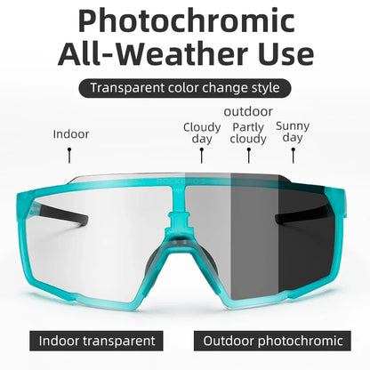 ROCKBROS Cycling Glasses – Polarized Photochromic Lens Sunglasses for Men and Women, Sports MTB and Road Cycling Goggles