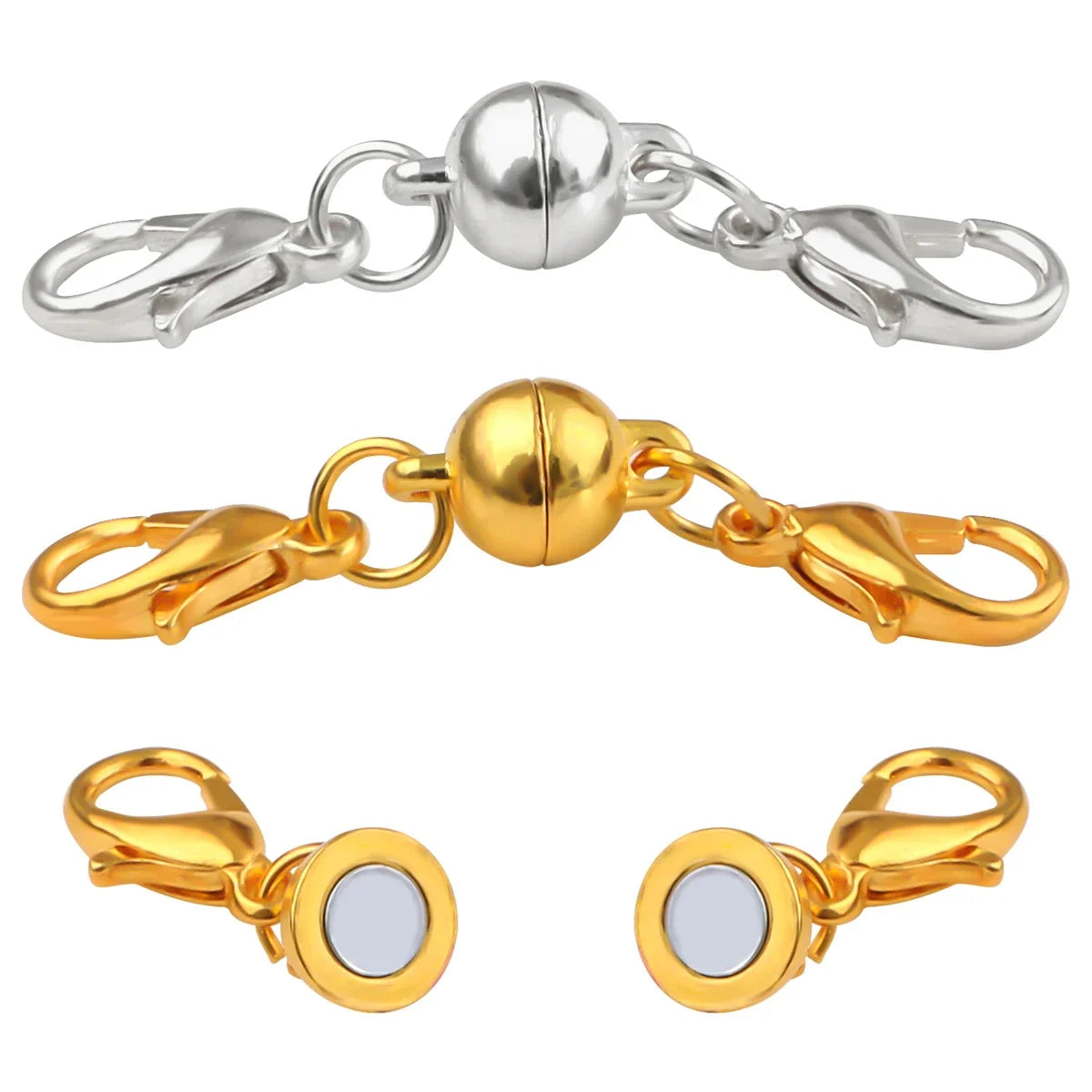 Magnetic Jewelry Clasp - Strong Metal End Connectors with Lobster Clasp for DIY Bracelets & Necklaces