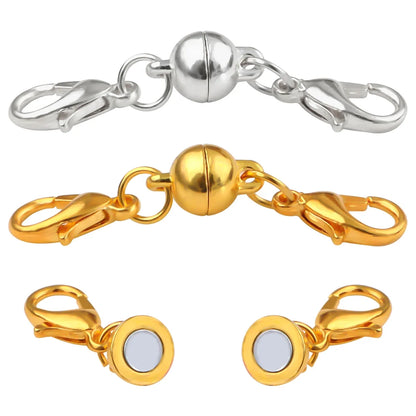 Magnetic Jewelry Clasp - Strong Metal End Connectors with Lobster Clasp for DIY Bracelets & Necklaces