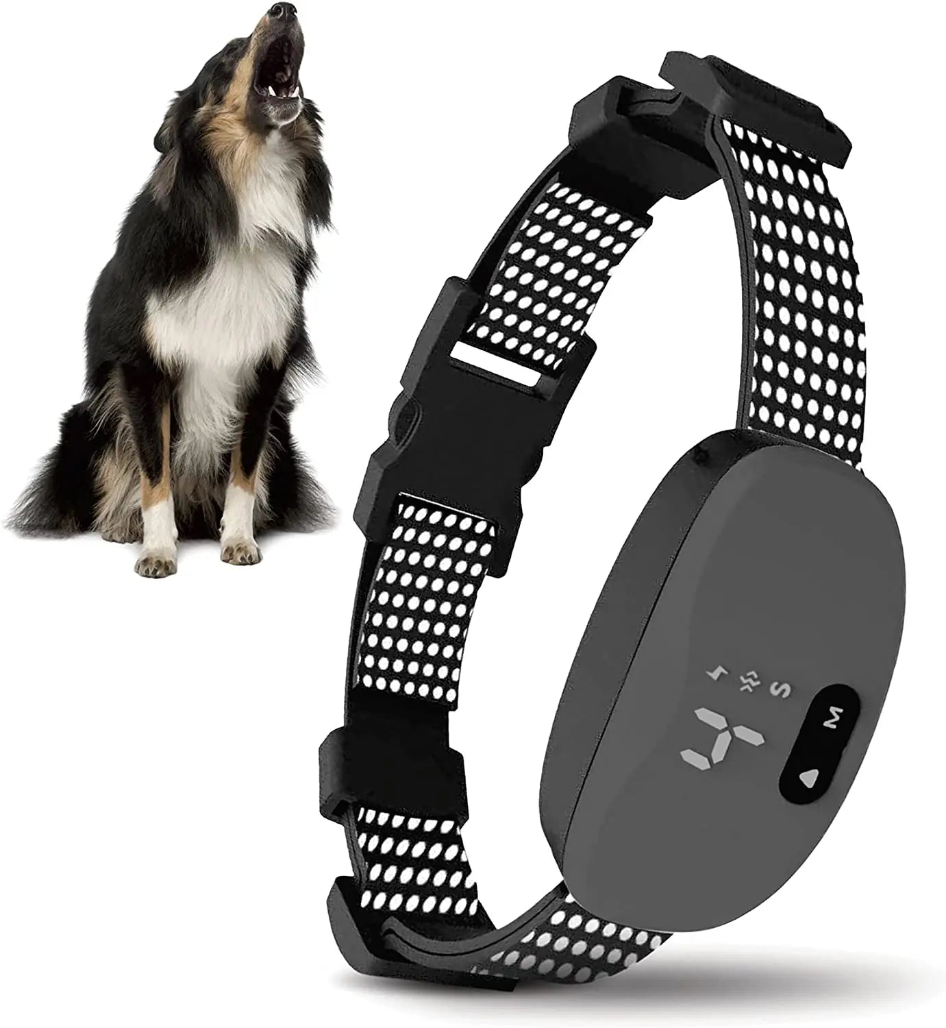 LED Anti-Bark Dog Training Collar with Sound & Vibration Modes Adjustable Bark Control for Small, Medium & Large Dogs Rechargeable Pet Training Accessory