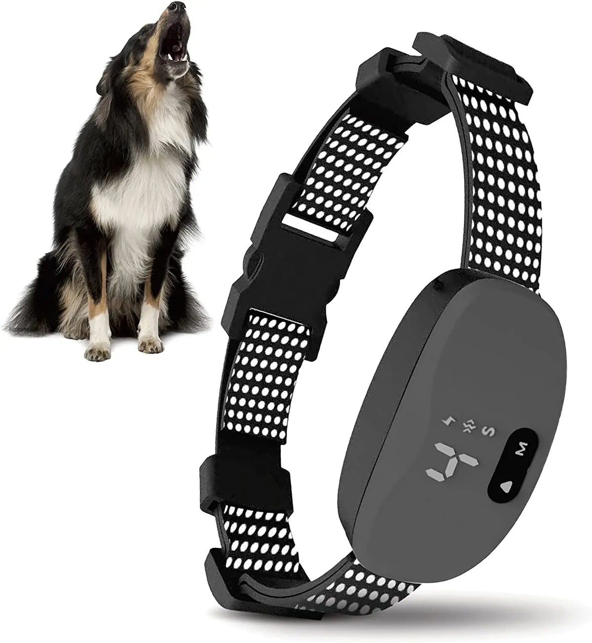 LED Anti-Bark Dog Training Collar with Sound & Vibration Modes Adjustable Bark Control for Small, Medium & Large Dogs Rechargeable Pet Training Accessory