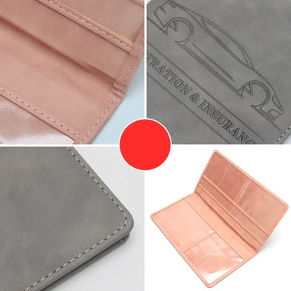 Leather Car Registration & Insurance Holder – Men's Driving License Cover, Auto Documents & Credit Card Storage Bag