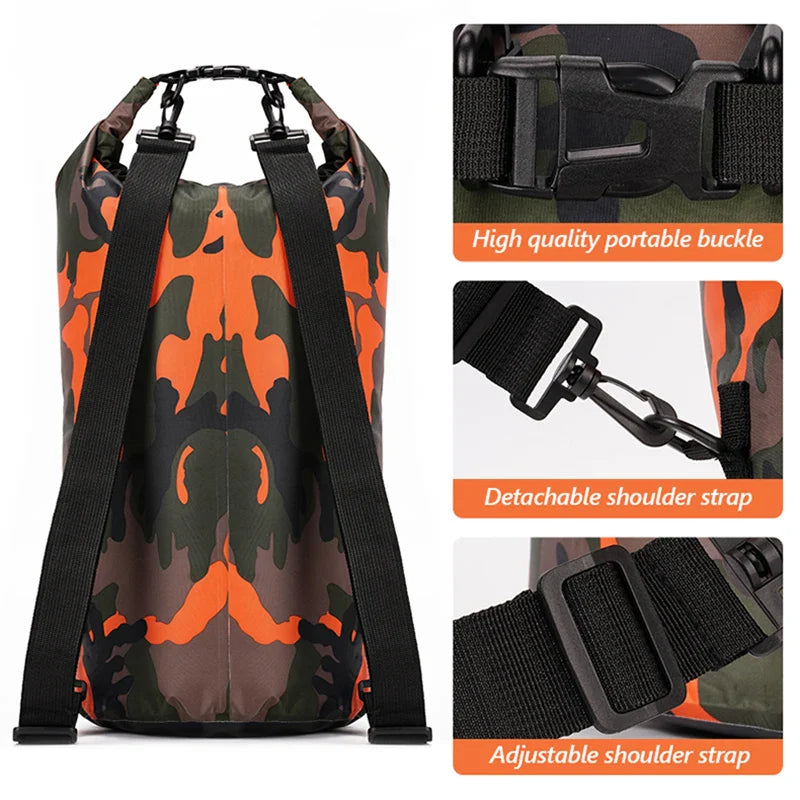 Waterproof Dry Bags Backpack with Wet Separation Pocket - 30L/15L for Kayaking, Boating, Swimming, Outdoor Sports - XAZ9