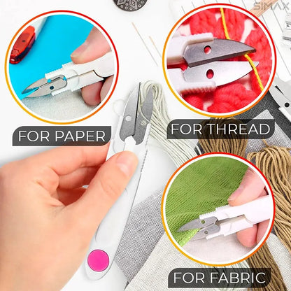 4-Piece Sewing Seam Ripper Kit - Thread Seam Remover Stitch Unpicker Thread Cutter Tool with Trimming Scissor