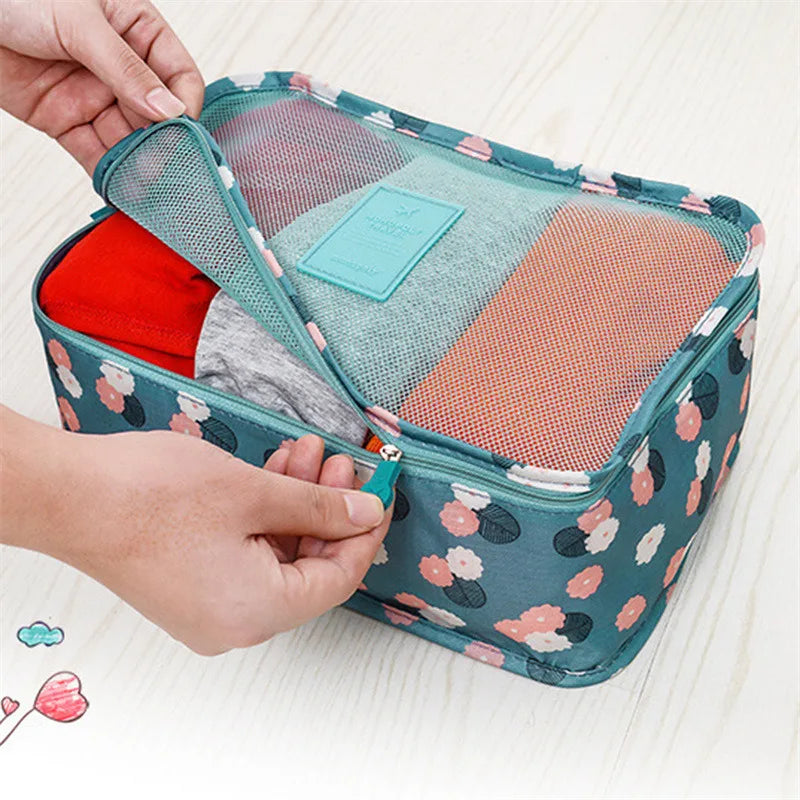 6PCS Travel Storage Bag Set – Clothes Organizer, Wardrobe Pouches & Packing Cubes for Suitcases