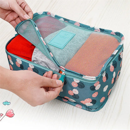 6PCS Travel Storage Bag Set – Clothes Organizer, Wardrobe Pouches & Packing Cubes for Suitcases
