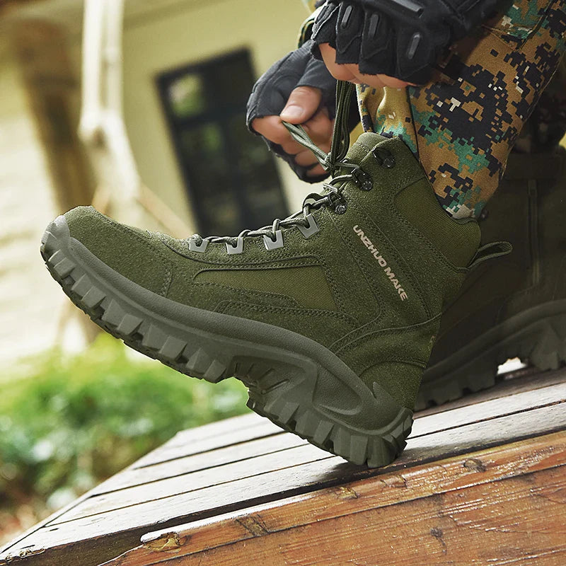 Men's Outdoor Hiking Boots - Desert Tactical Military Boots, Special Forces Anti-Slip & Warm Work Boots