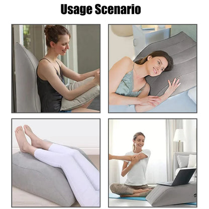 Inflatable Leg Pillow: Portable Wedge Pillow for Travel, Camping, Sleeping - Foot Elevation & Knee Cushion PVC - Leg Pillows for Comfort