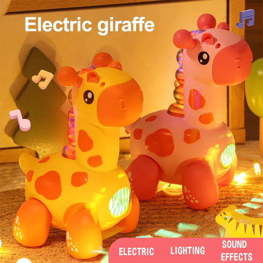 Giraffe Crawling Toy with Lights & Music – Educational Rope Toy for Toddlers, Early Learning Puzzle Toy
