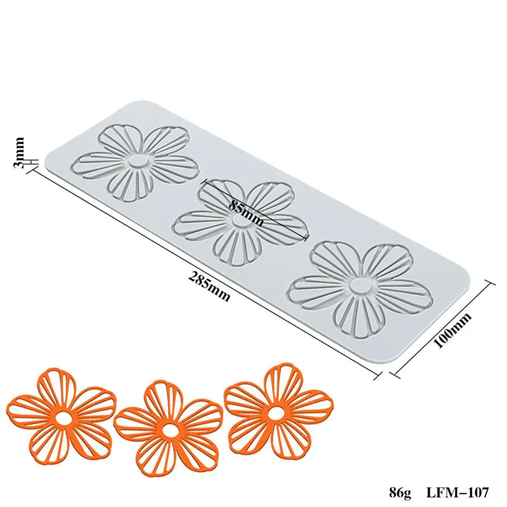 Flower & Leaf Pattern Silicone Mold — Fondant Cake Lace Mat for DIY Baking, Craft & Cake Decoration