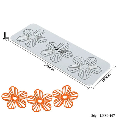 Flower & Leaf Pattern Silicone Mold — Fondant Cake Lace Mat for DIY Baking, Craft & Cake Decoration