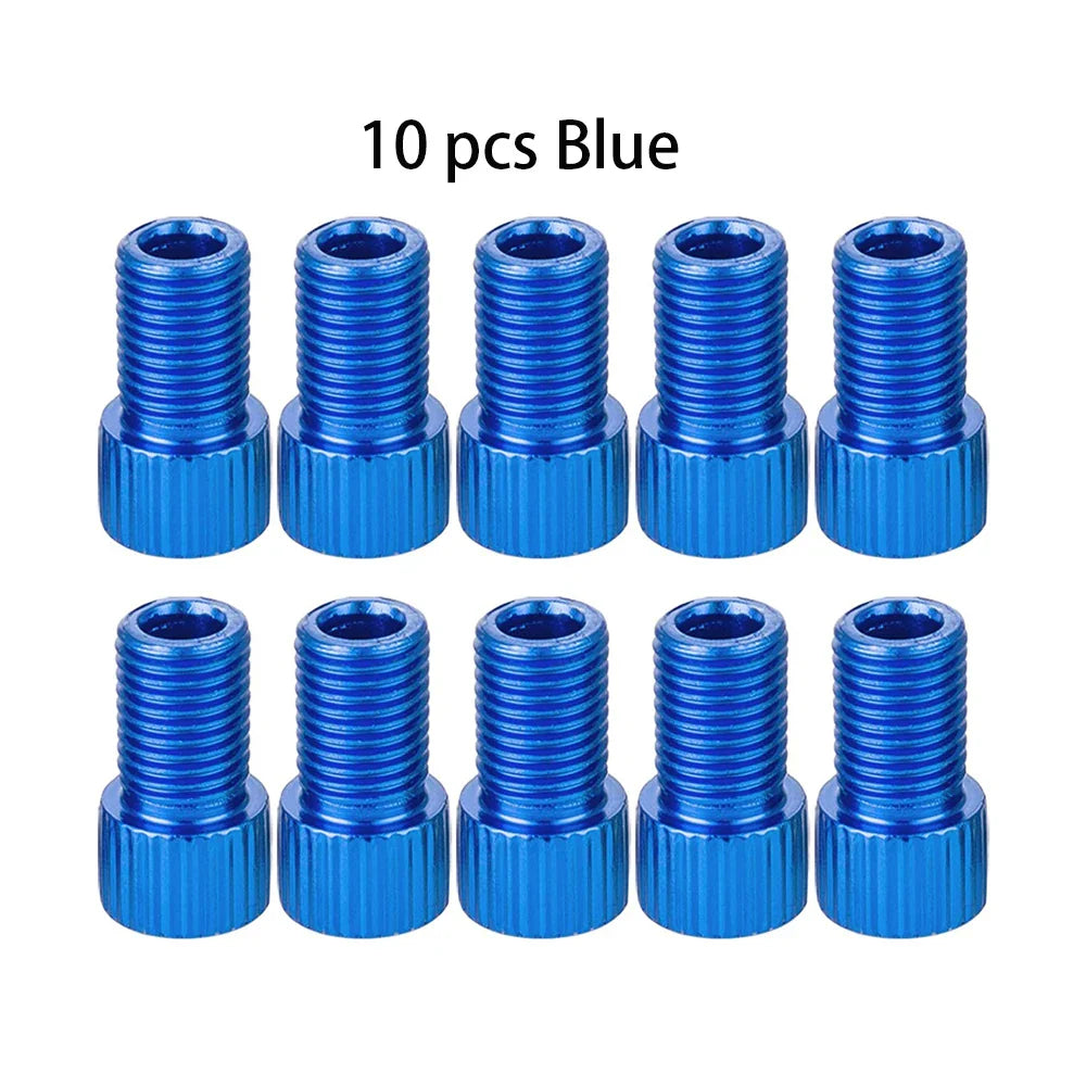 10-Color Aluminum Bicycle Valve Adapter – PRESTA to SCHRADER Converter for Bikes & Cars